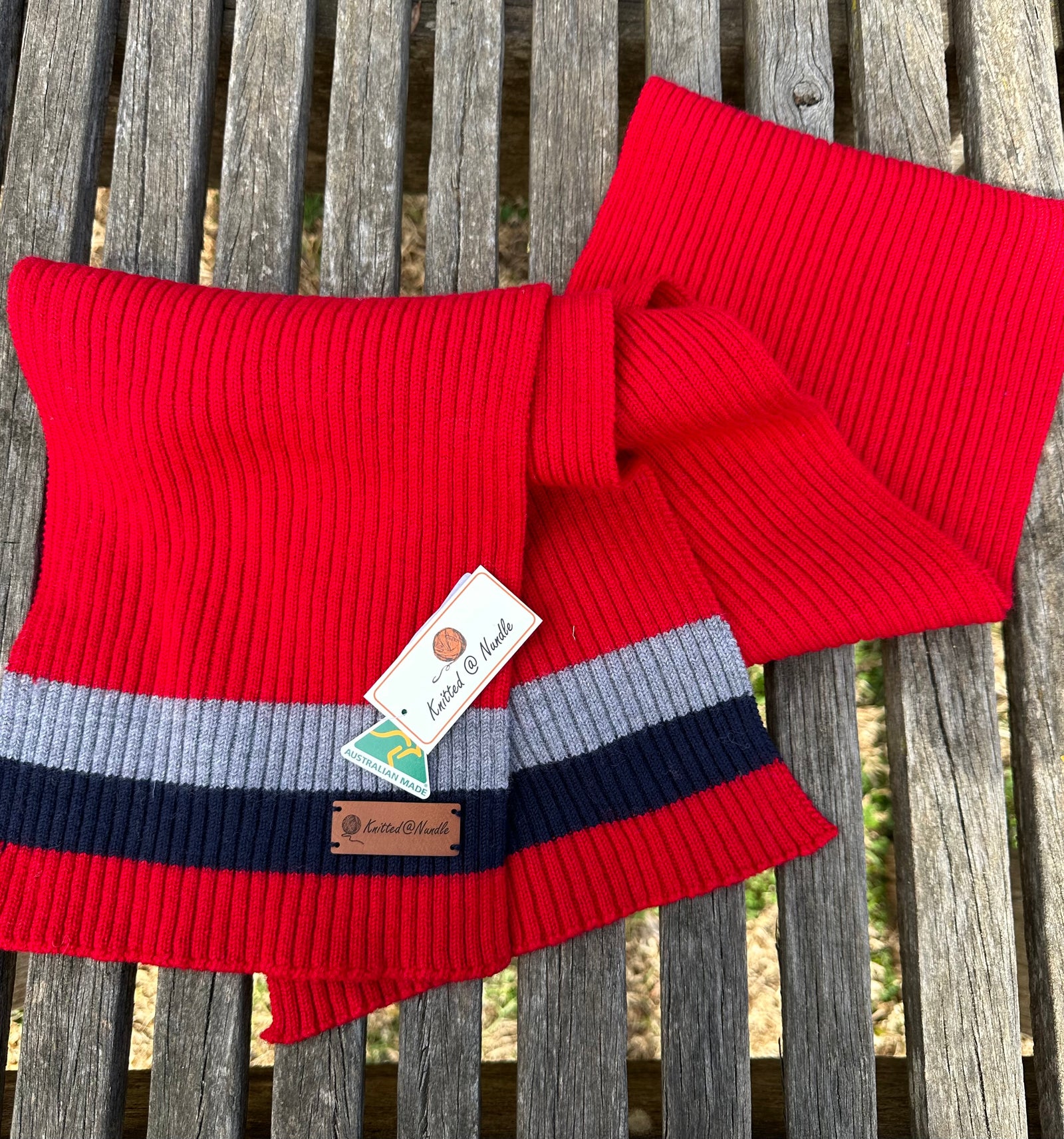 Knitted@Nundle Ribbed Scarf