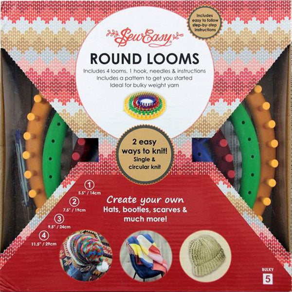 SEW EASY ROUND KNITTING LOOM - 4 PCS