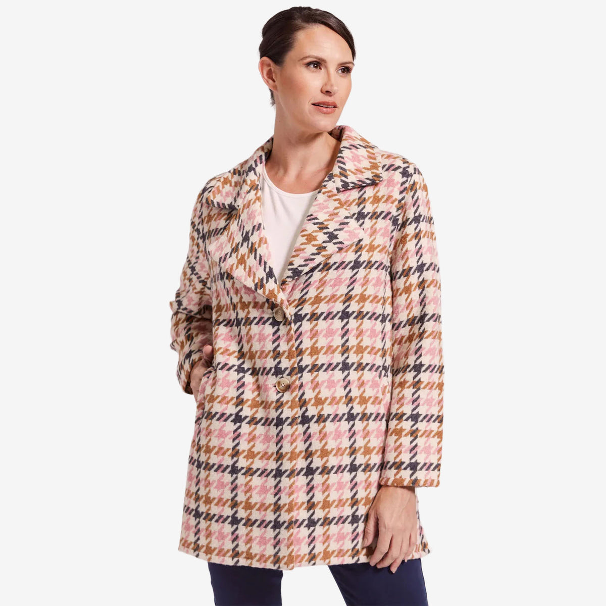 See Saw Brushed Wool Blend 2 Button Coat