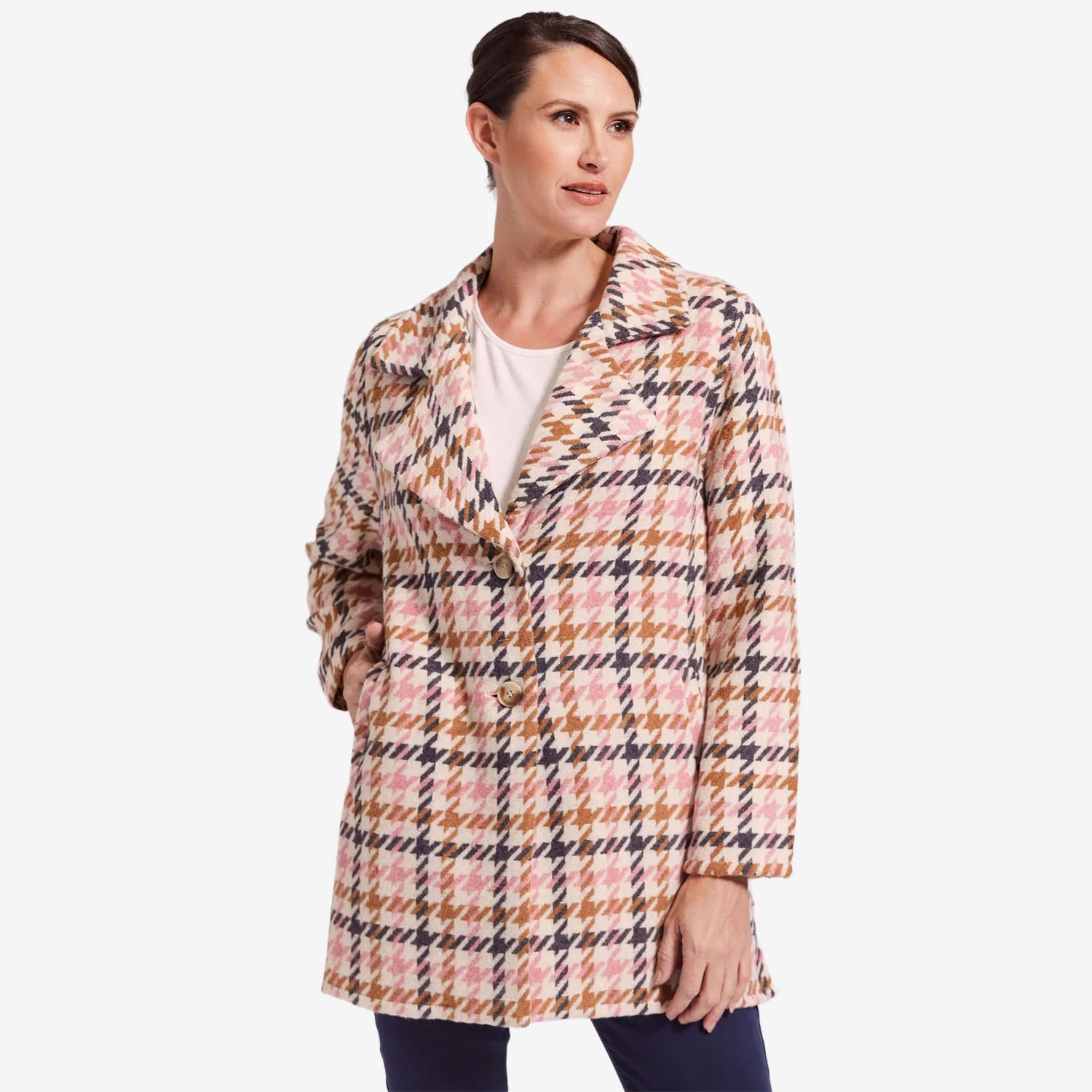 See Saw Brushed Wool Blend 2 Button Coat