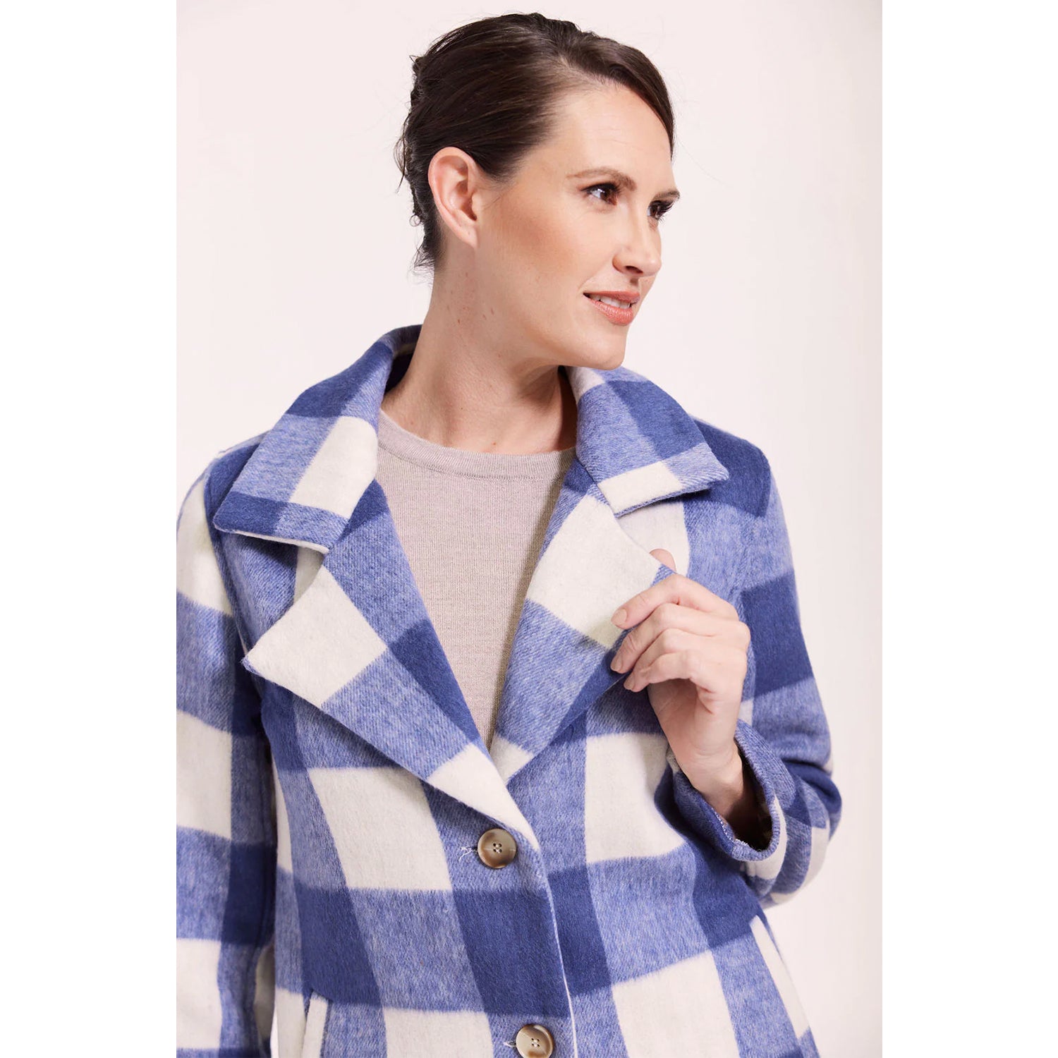 See Saw Brushed Wool Blend 2 Button Coat