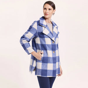 See Saw Brushed Wool Blend 2 Button Coat