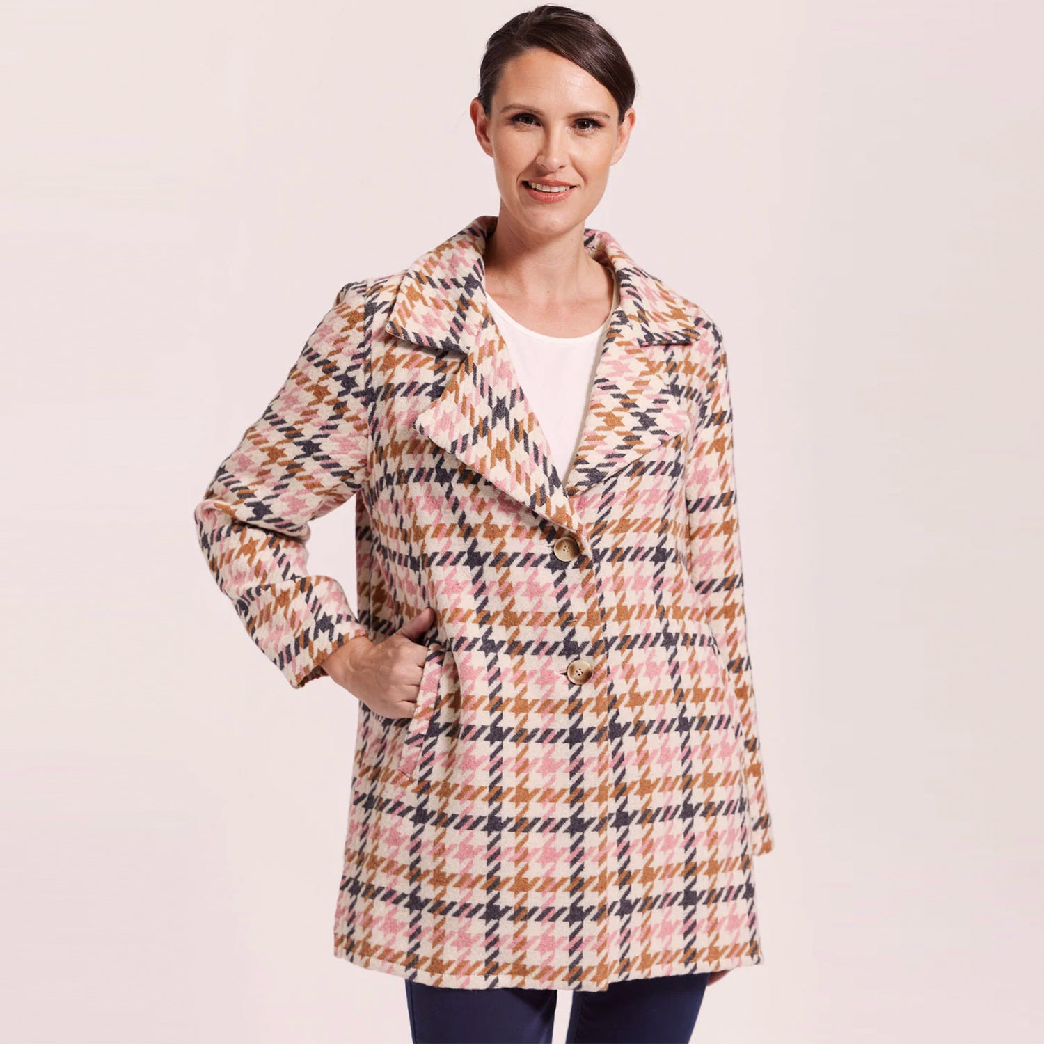 See Saw Brushed Wool Blend 2 Button Coat