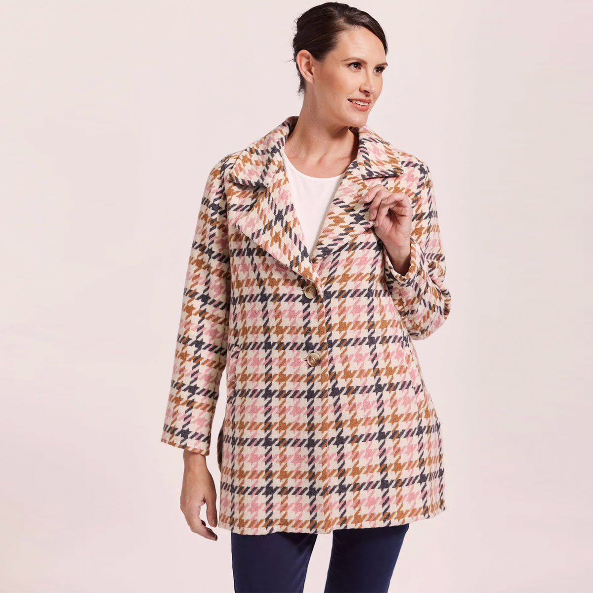 See Saw Brushed Wool Blend 2 Button Coat