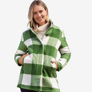 See Saw Brushed Wool Blend Plaid Coat