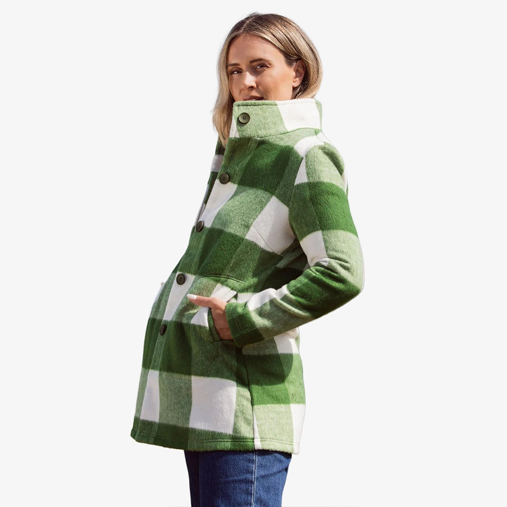 See Saw Brushed Wool Blend Plaid Coat