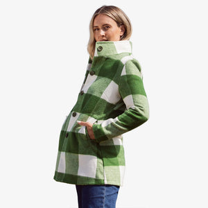 See Saw Brushed Wool Blend Plaid Coat