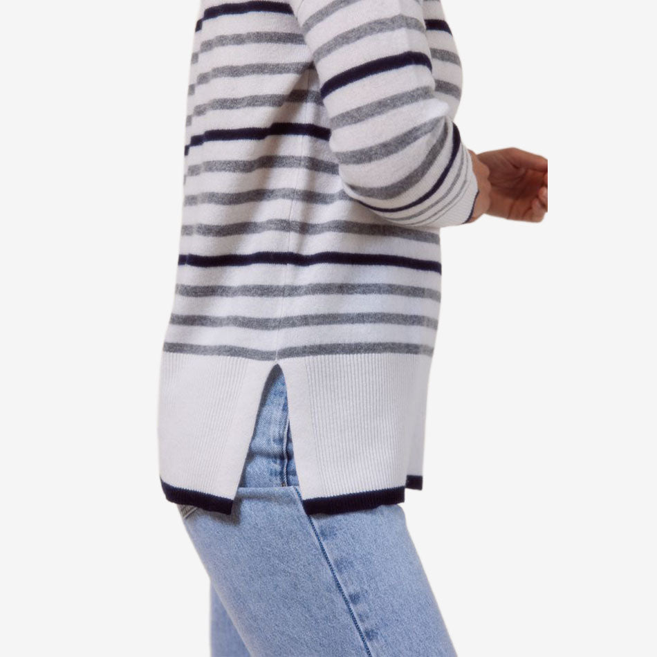 See Saw Crew Neck Stripe Sweater #648