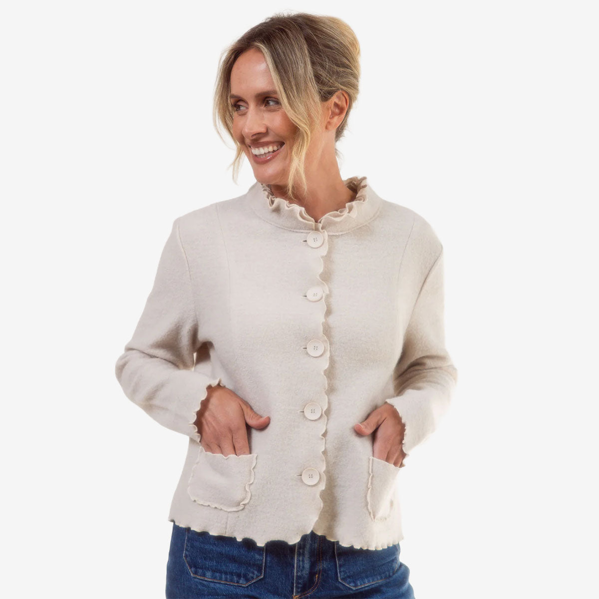 See Saw Ruffle Trim Jacket