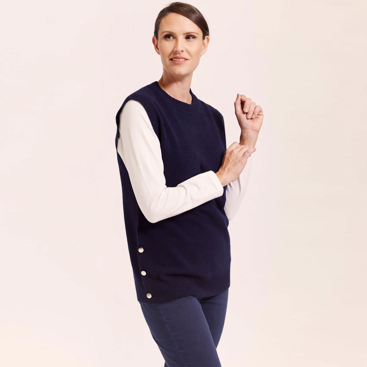 See Saw Side Button Merino Vest