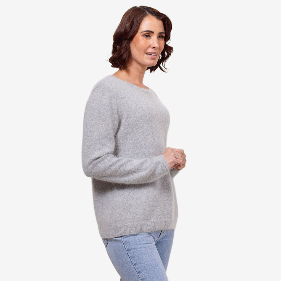 See Saw Angora Blend Crew Neck silver