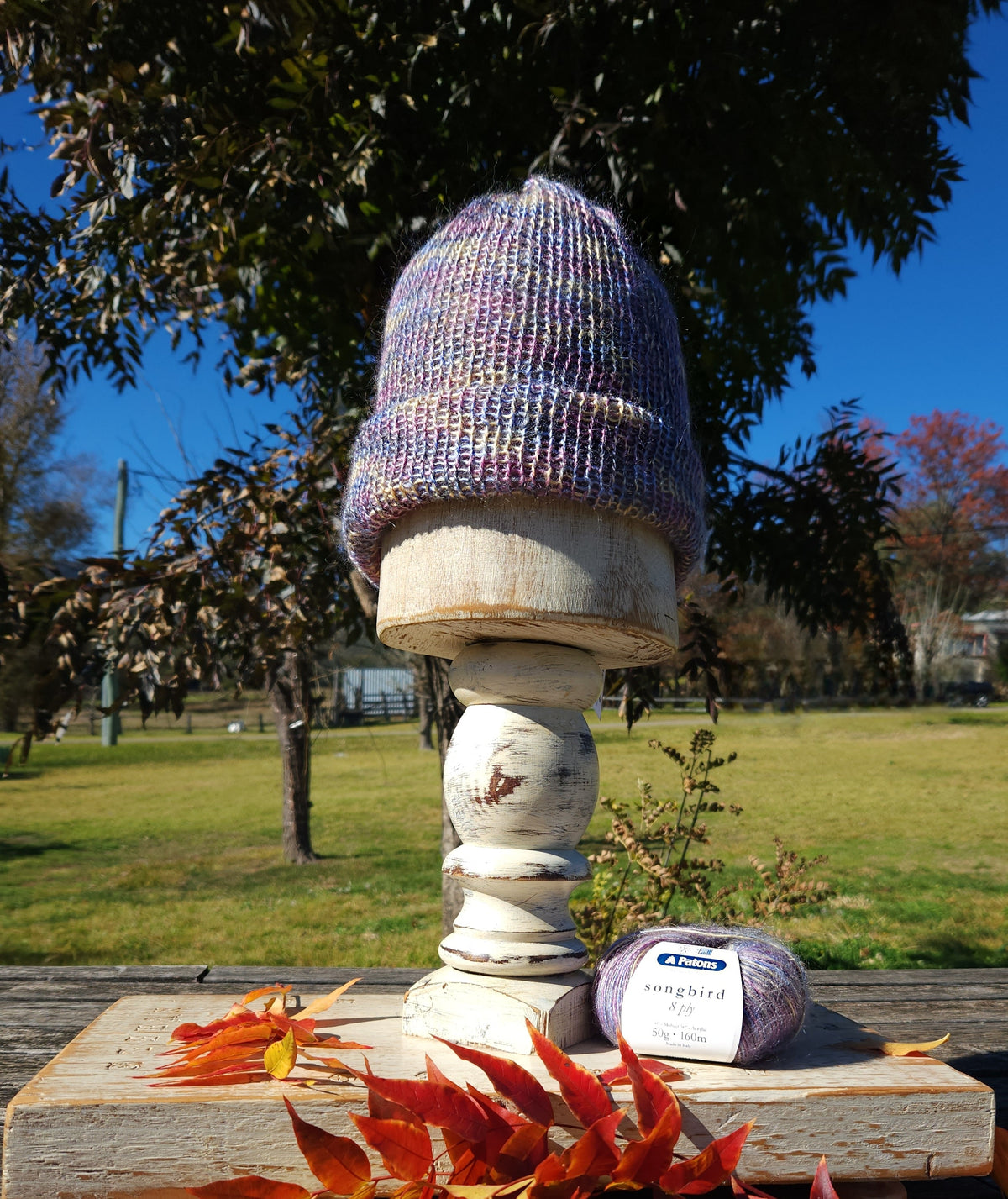 Handmade Songbird Double Layer Beanie Dusky Glow