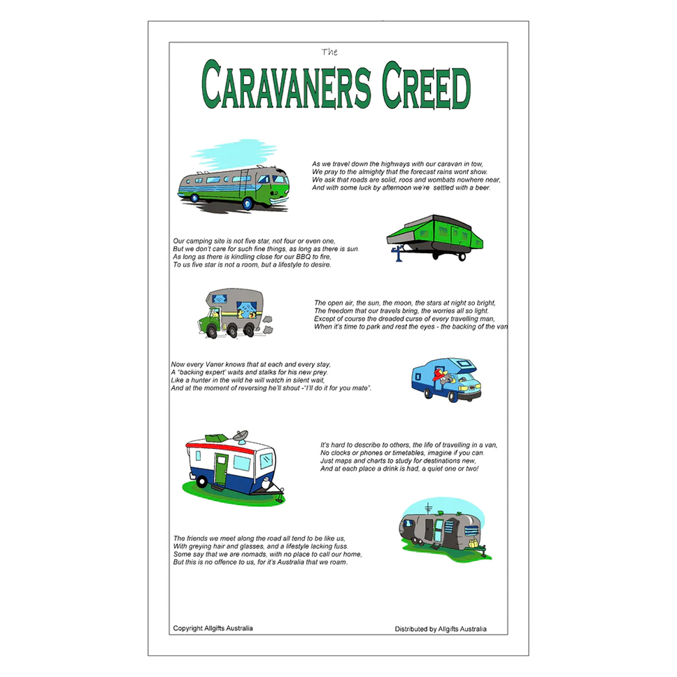 Tea Towel Caravaners Creed