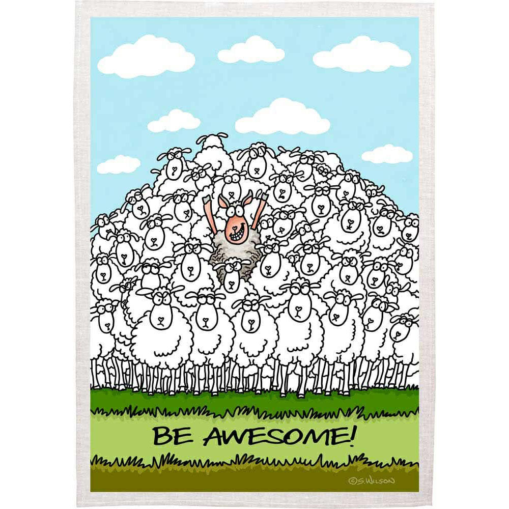 Tea Towel “Be Awesome” – Australian-Made Sally Wilson Design