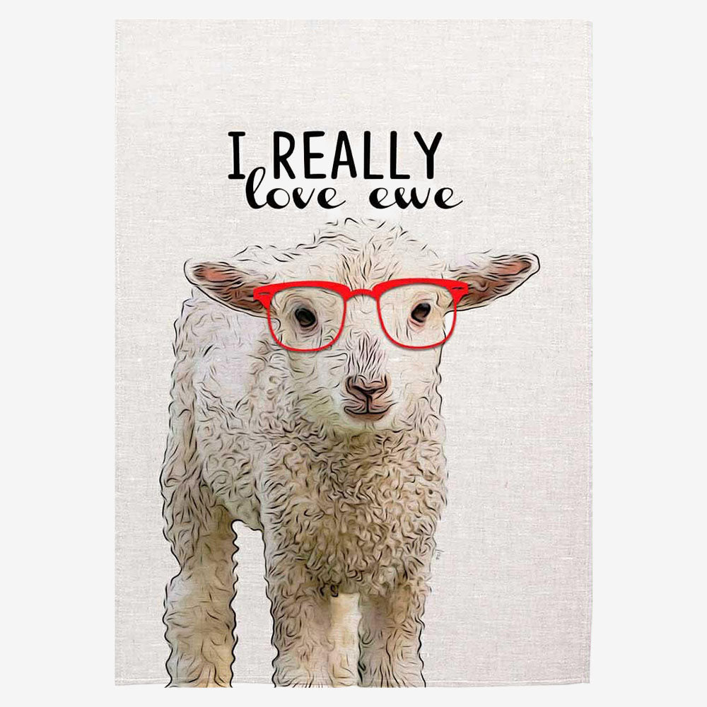 Tea Towel - I Really Love Ewe