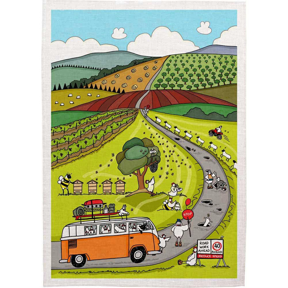 Tea Towel “Pot Holes” – Australian-Made Sally Wilson Design