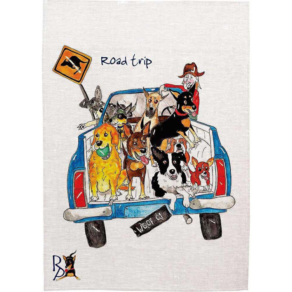 Tea Towel “Road Trip” – Australian-Made Cotton