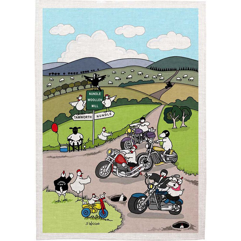 Tea Towel “Sign to Nundle” – Australian-made Sally Wilson Design