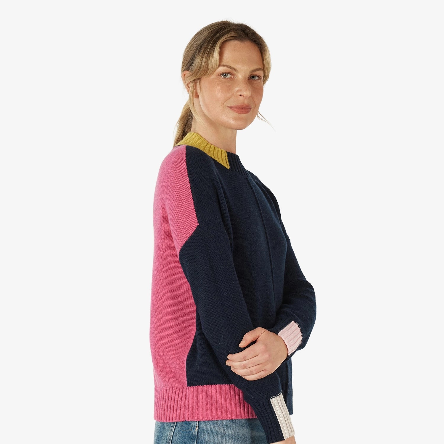 Z&P Colour Block Trim Jumper navy