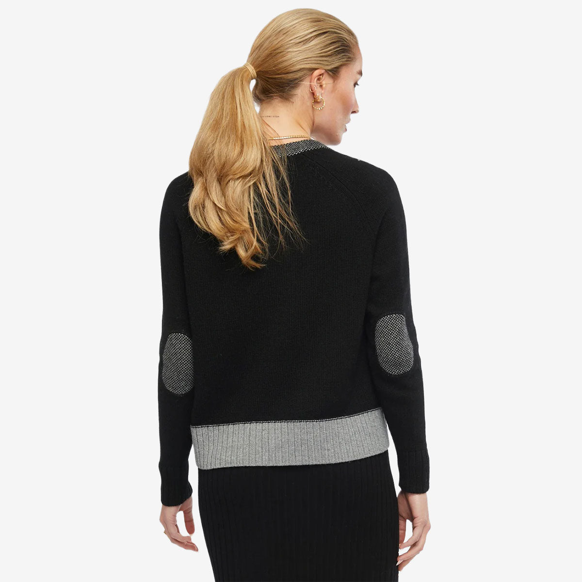 Zaket & Plover Elbow Patch Cardi black