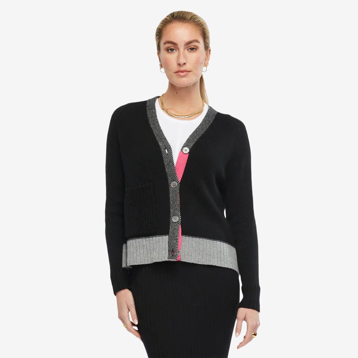 Zaket & Plover Elbow Patch Cardi black