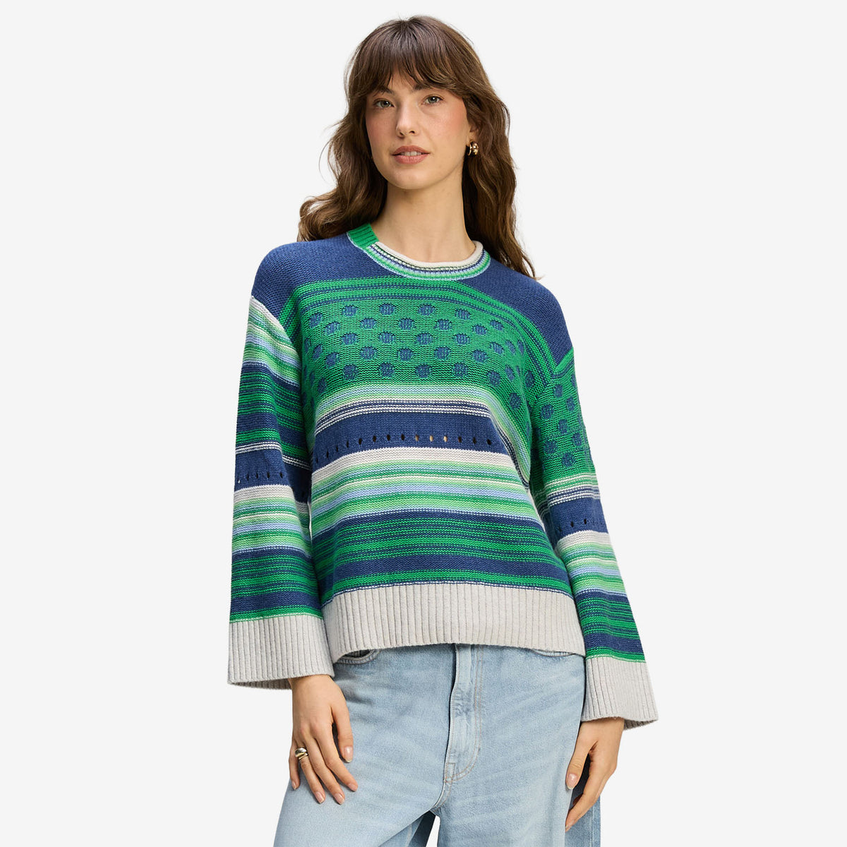 Z&P Stripe Pop Jumper parsley