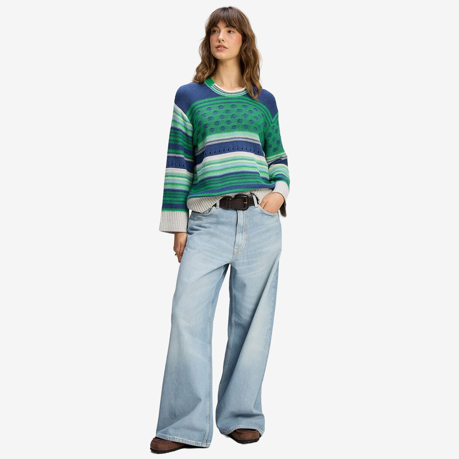Z&P Stripe Pop Jumper parsley