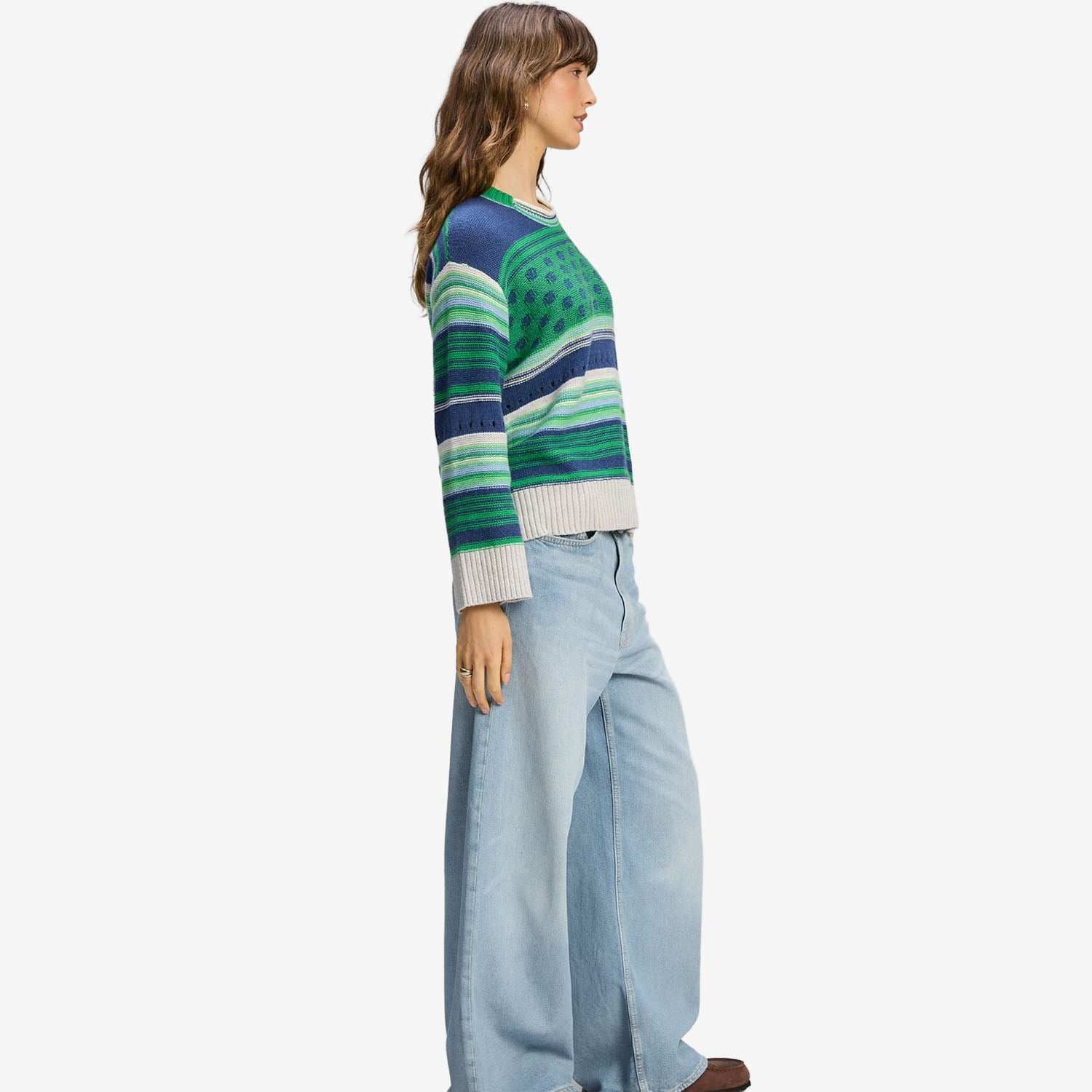 Z&P Stripe Pop Jumper parsley