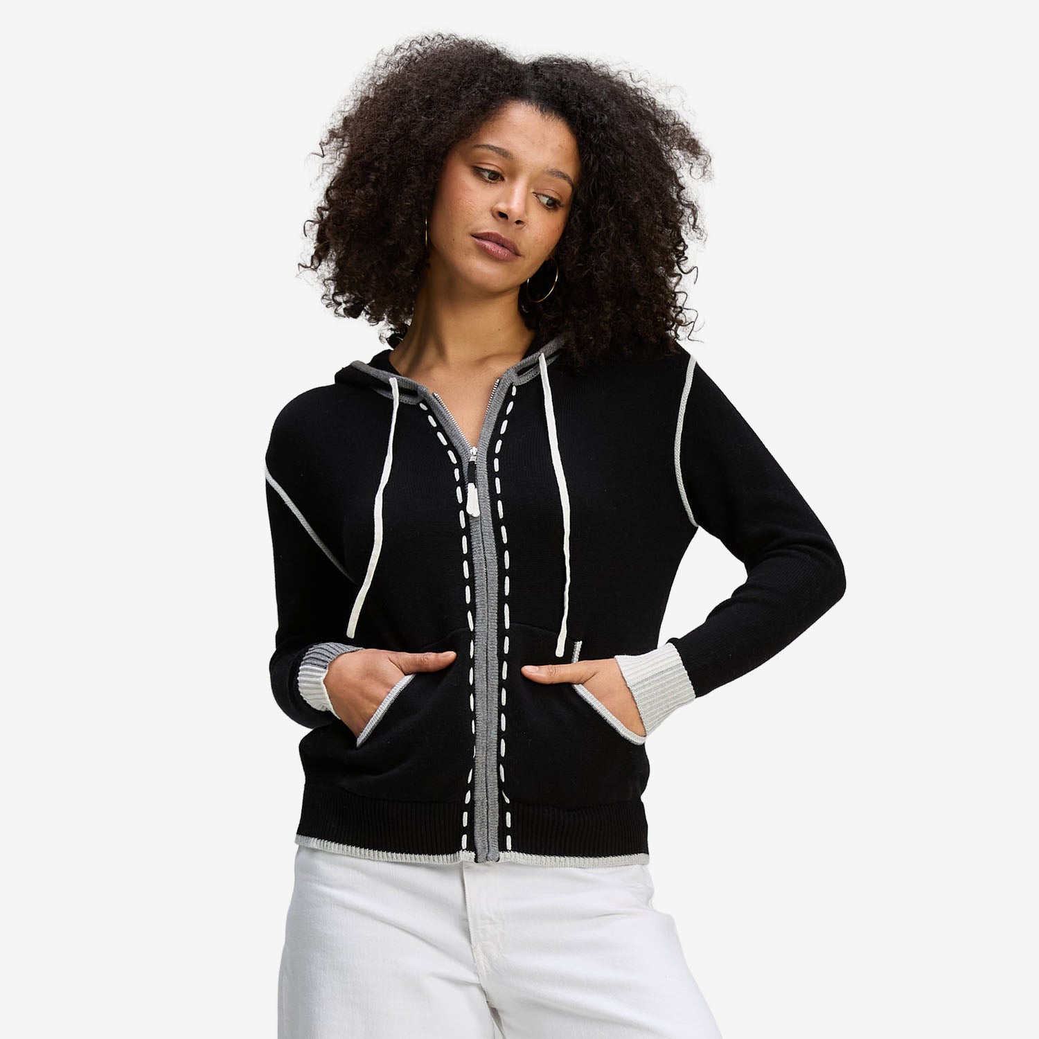 Zaket & Plover Threaded Hoodie black