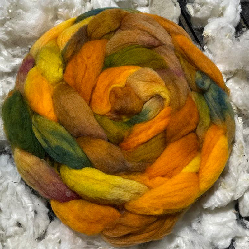 HAND DYED WOOL TOP / SLIVER / ROVING - 200GRAMS - AUTUMN