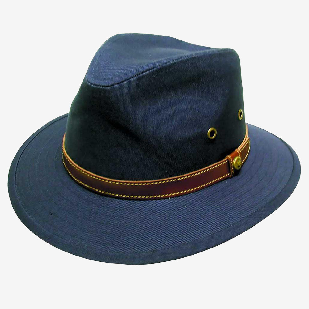 Avenel Blocked Canvas Hat
 navy
