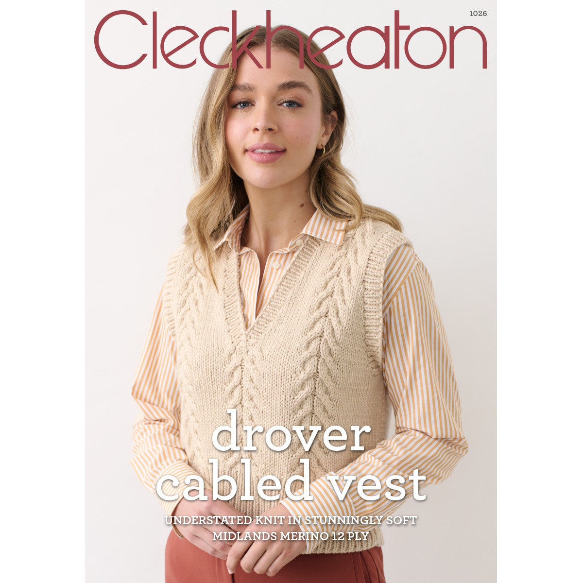 Cleckheaton Drover Cable Vest Pattern 1026