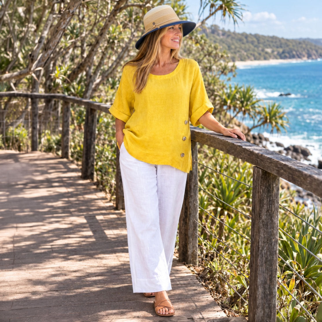Maglia Justine Linen Top colonial