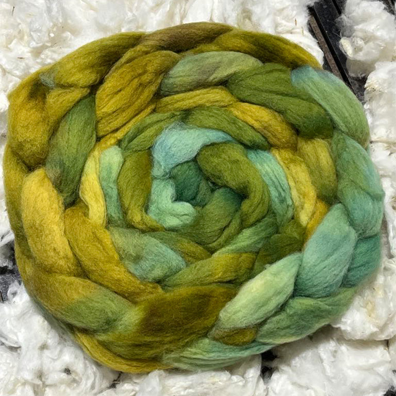 HAND DYED WOOL TOP / SLIVER / ROVING - 200GRAMS - FOREST
