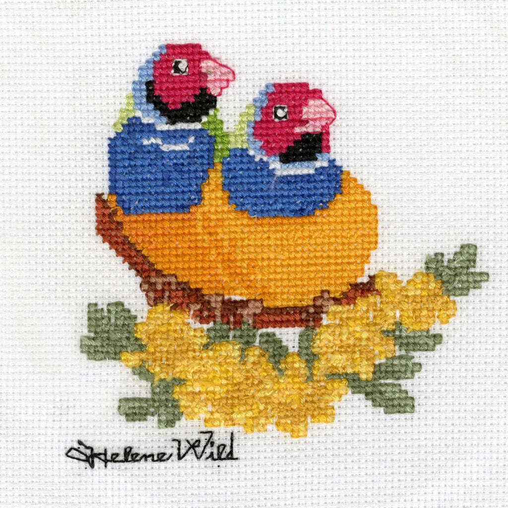 Australiana Counted Cross Stitch Kit - Helene Wild gouldian pair