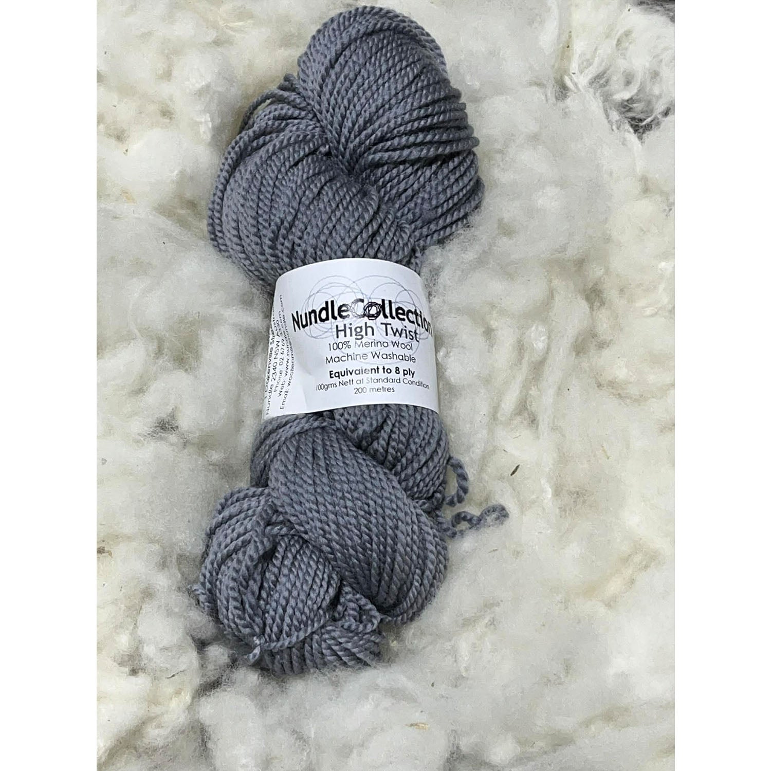 Nundle Collection 8 ply High Twist Merino Nickel grey