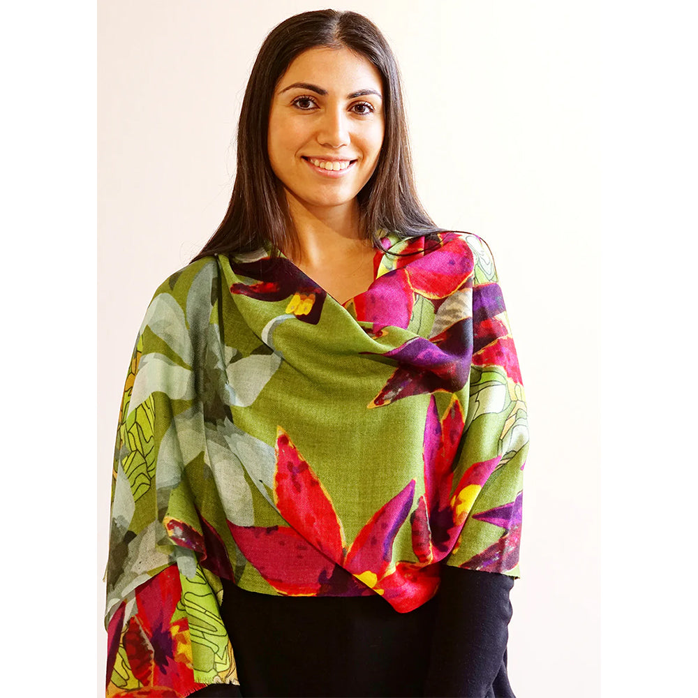 Tradition Textiles Pure Wool Scarf orchid