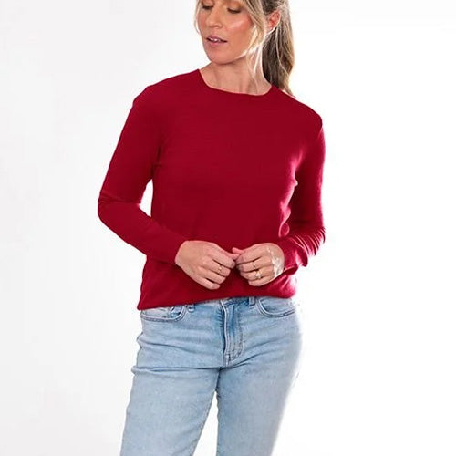 Bridge & Lord Wool/Cashmere Crew wine