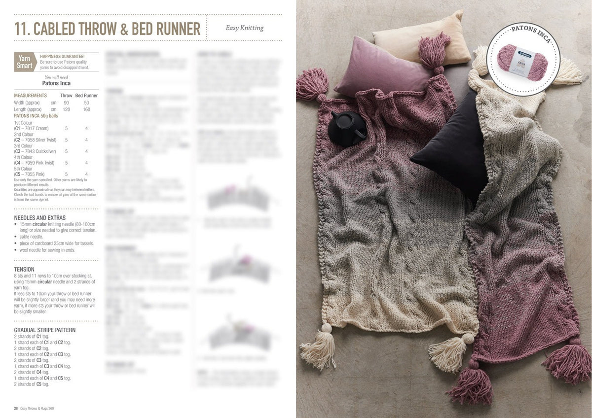 Patons Cosy Throws & Rugs BK360