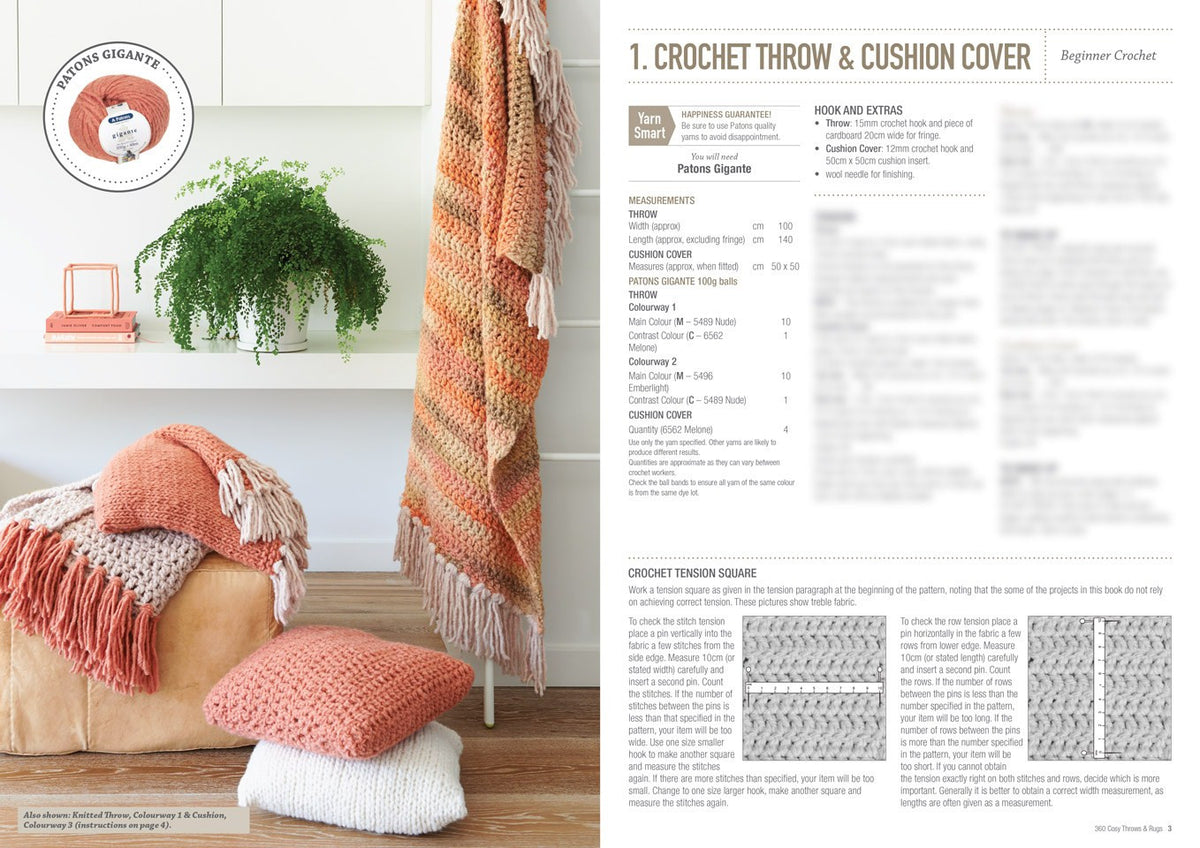 Patons Cosy Throws & Rugs BK360