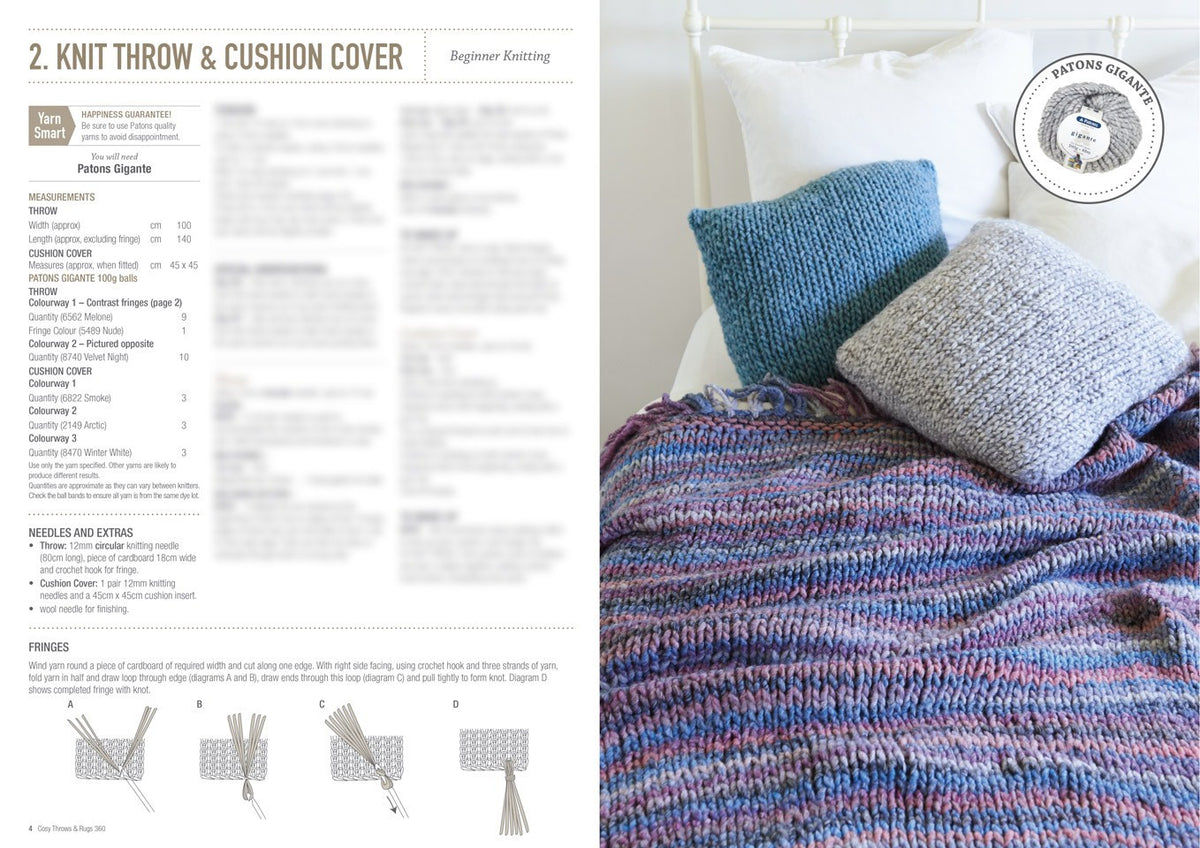 Patons Cosy Throws & Rugs BK360