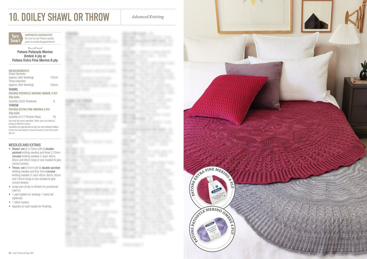 Patons Cosy Throws & Rugs BK360