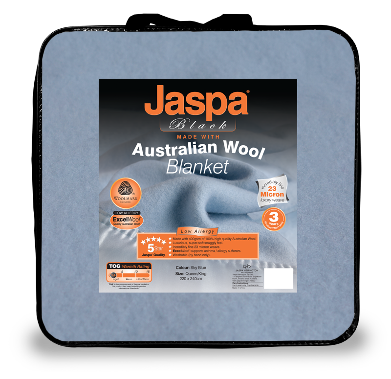 Jaspa Black Wool Blanket