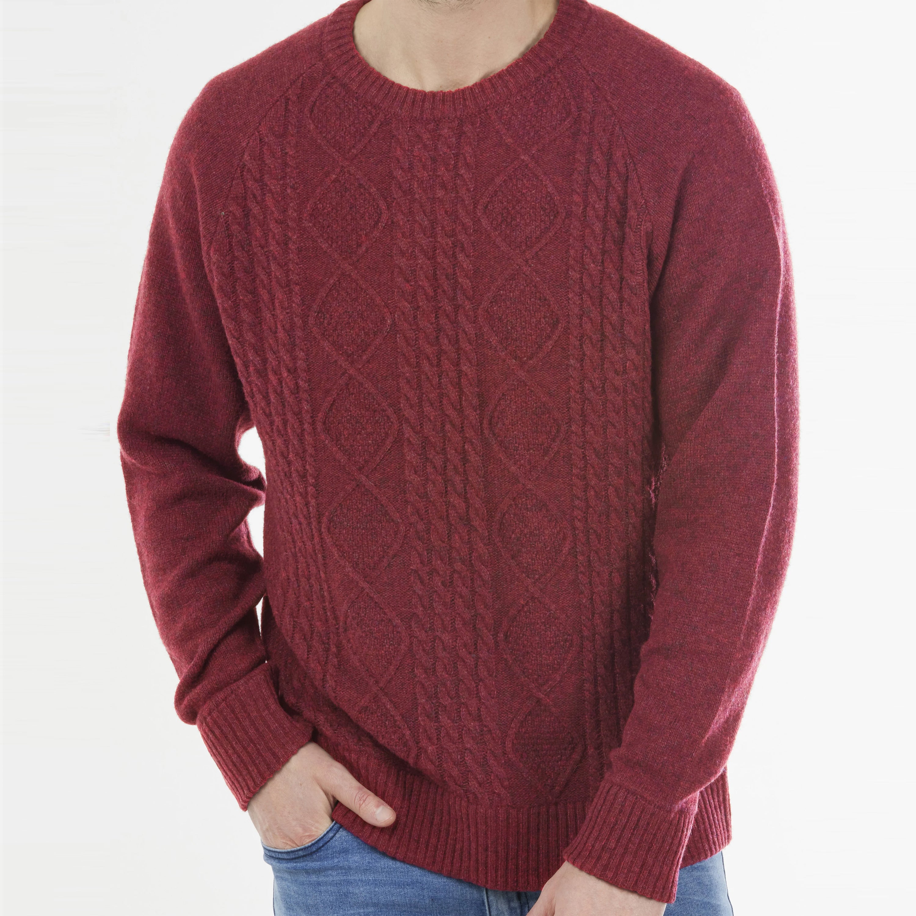 Bridge & Lord Men's Cable Crew Pullover maple