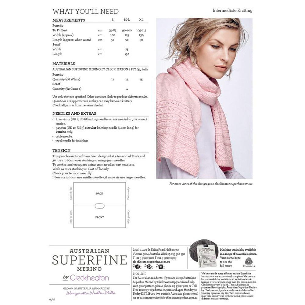 Diamond Poncho & Scarf Pattern 435