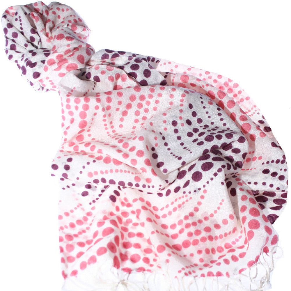 Sheer Bliss Dot Scarf - Coral Plum
