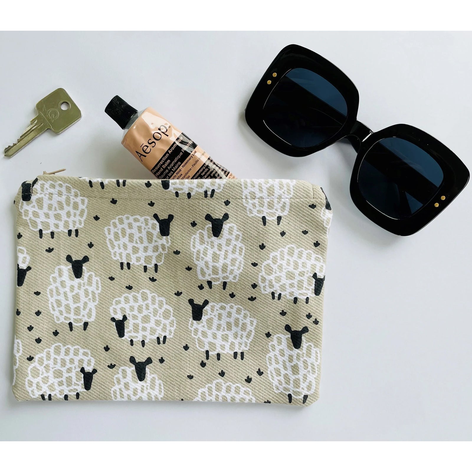 Zip Pouch - Grey Sheep