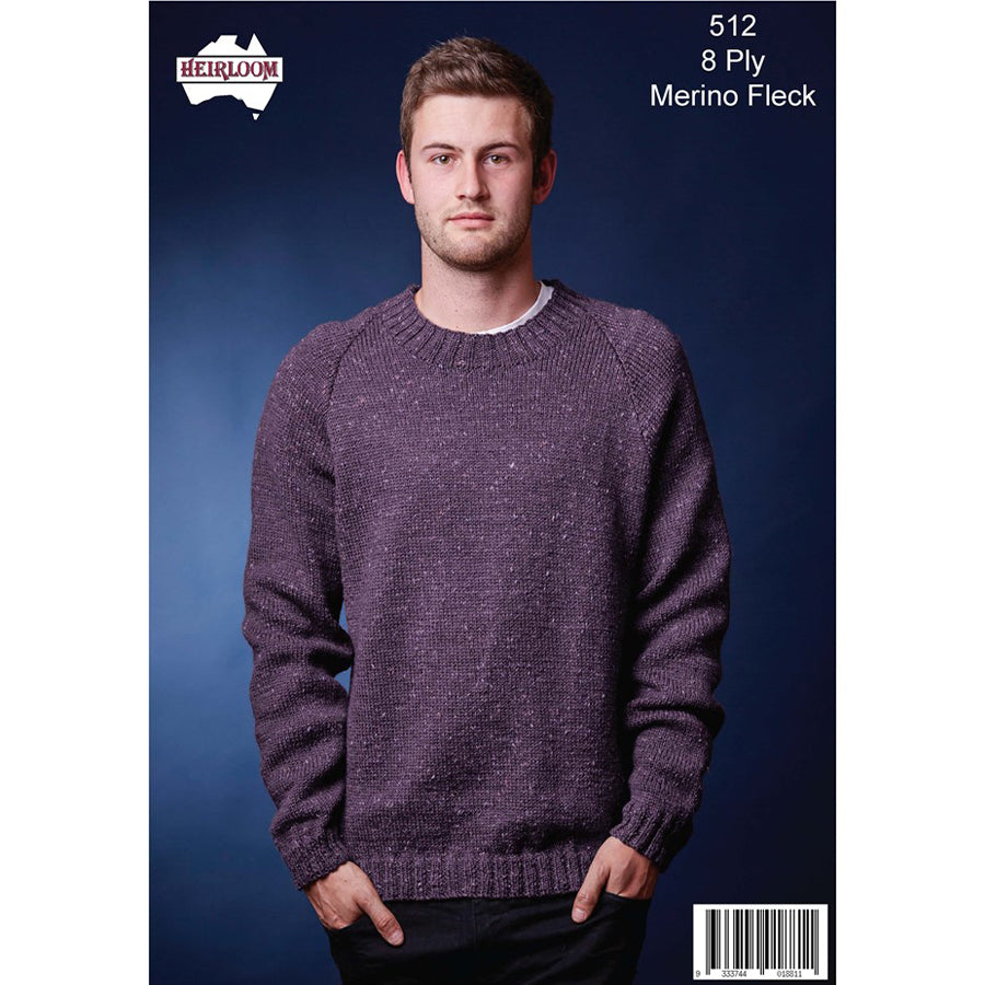 Heirloom Men's Classic Raglan Sweater Pattern 512