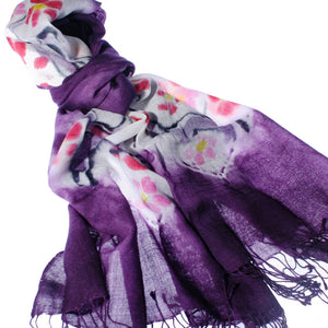 Sheer Bliss Hand Painted Scarf - Purple