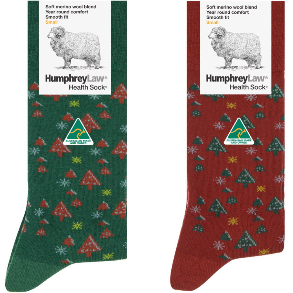 Humphrey Law  Wool Blend Health Sock Xmas